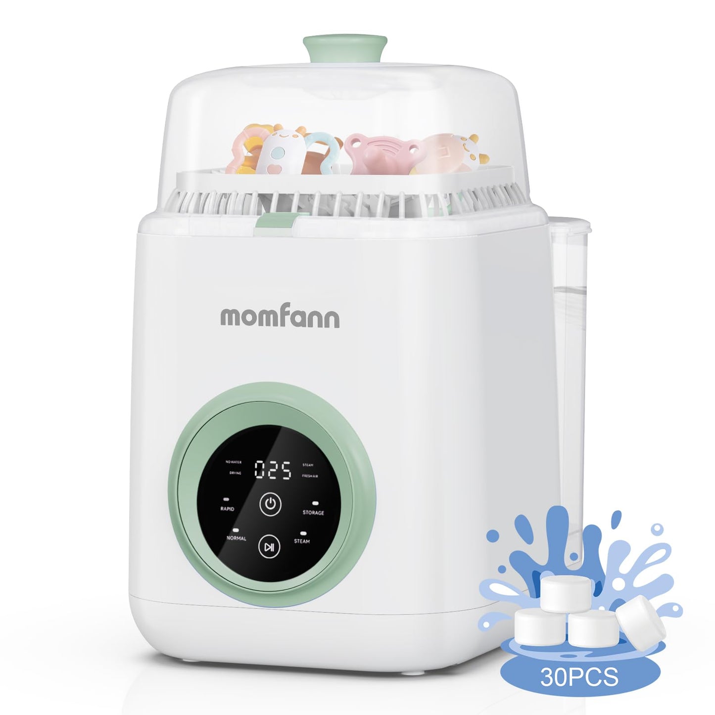 MOMFANN 4 in 1 Baby Bottle Washer with 2 Wash Time Baby Bottle Sterilizer and Dryer Save time & Effort Easy to Use Green