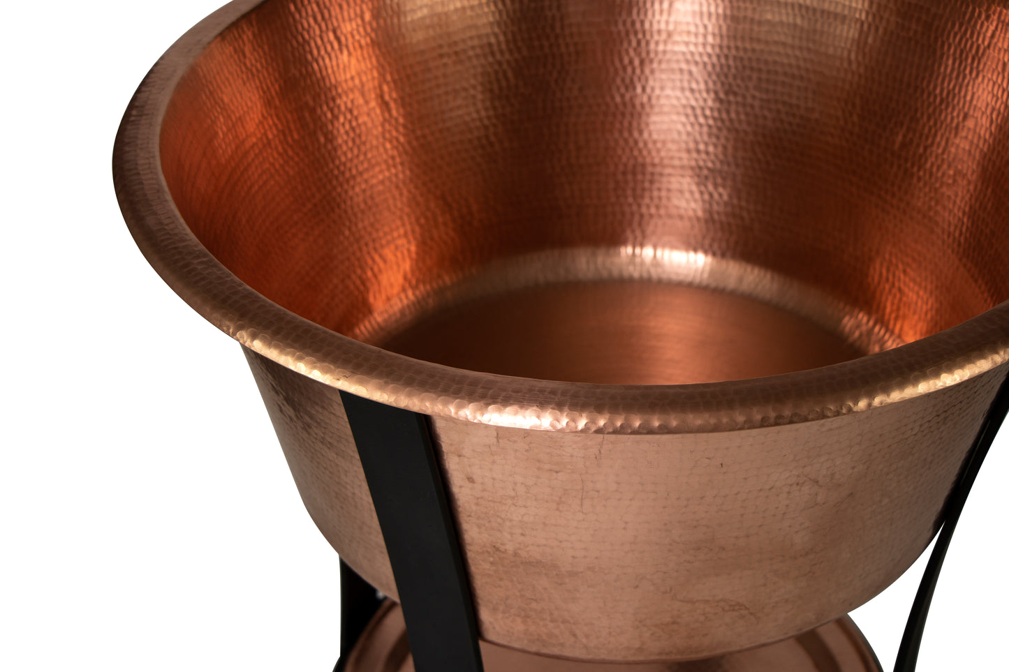 24" Round Bucket Hammered Copper Cooler
