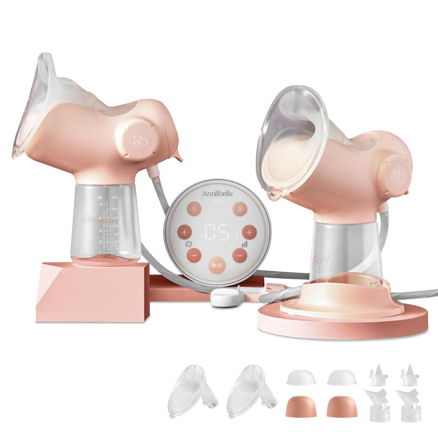Annabella Double Electric Breast Pump - Simulates Baby’s Tongue | 9 Modes & Night Light (Adjustable Shield 18-24mm)