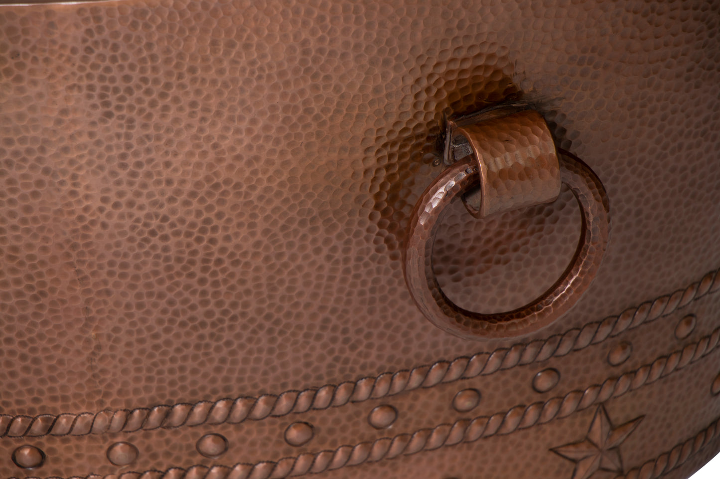 30-Inch Oval Double-Wall Hammered Copper Beverage Cooler
