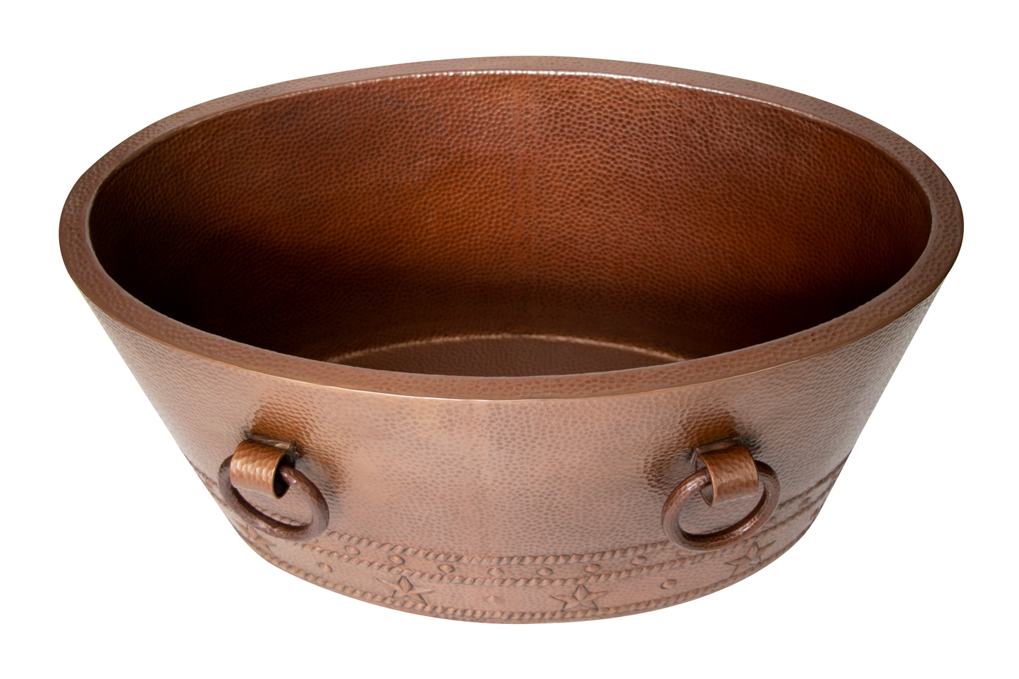 30-Inch Oval Double-Wall Hammered Copper Beverage Cooler