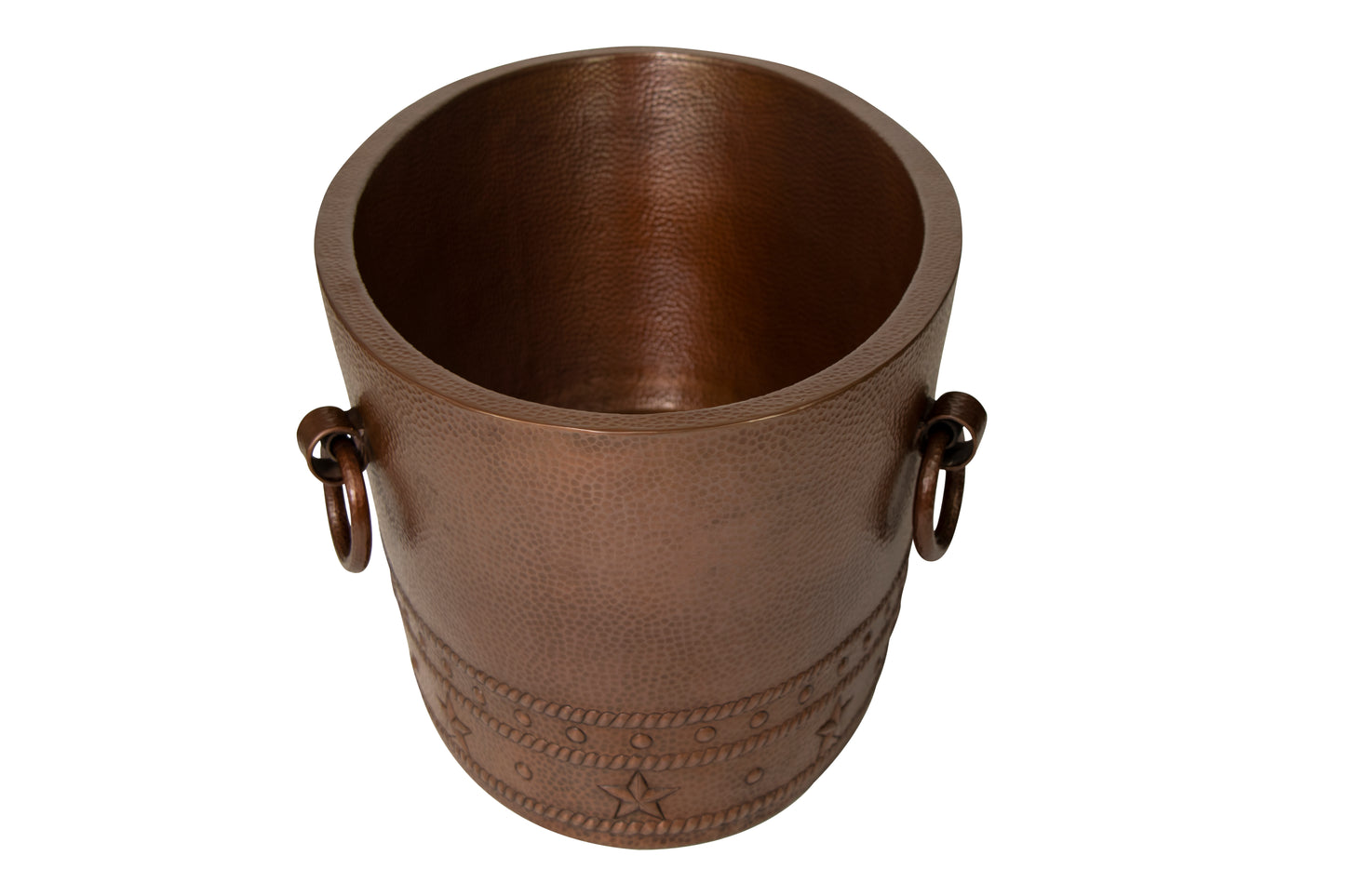 30-Inch Oval Double-Wall Hammered Copper Beverage Cooler